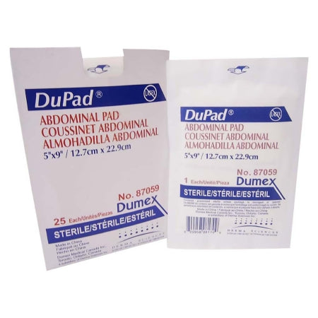 Abdominal Pad DuPad® 5 X 9 Inch 1 per Pack Sterile 1-Ply Rectangle