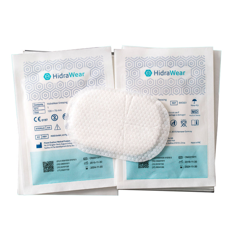 Super Absorbent Dressing HidraWear Rectangle 3 X 5 Inch With Border Sterile