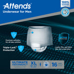 Attends® for Men Absorbent Underwear, Heavy Absorbency, X-Large