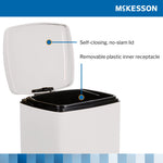 McKesson White Square Step-On Trash Can, 5 gallon