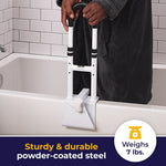 drive™ Clamp-On Tub Rail, White Steel, 14.5 – 17 Inch Height