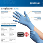 McKesson Confiderm® 2.8C Nitrile Exam Gloves, Extra Small, Ocean Blue