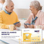 Seni Classic Incontinence Briefs for Men and Women, Moderate Absorbency, Regular