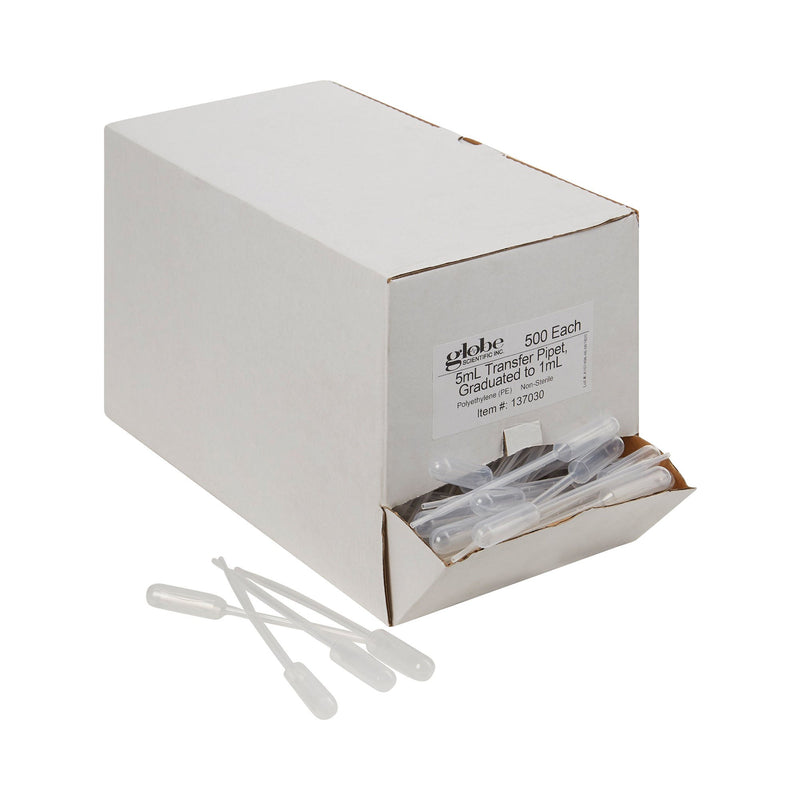 Globe Scientific Transfer Pipette, 5 mL, 3.4 mL Draw Volume