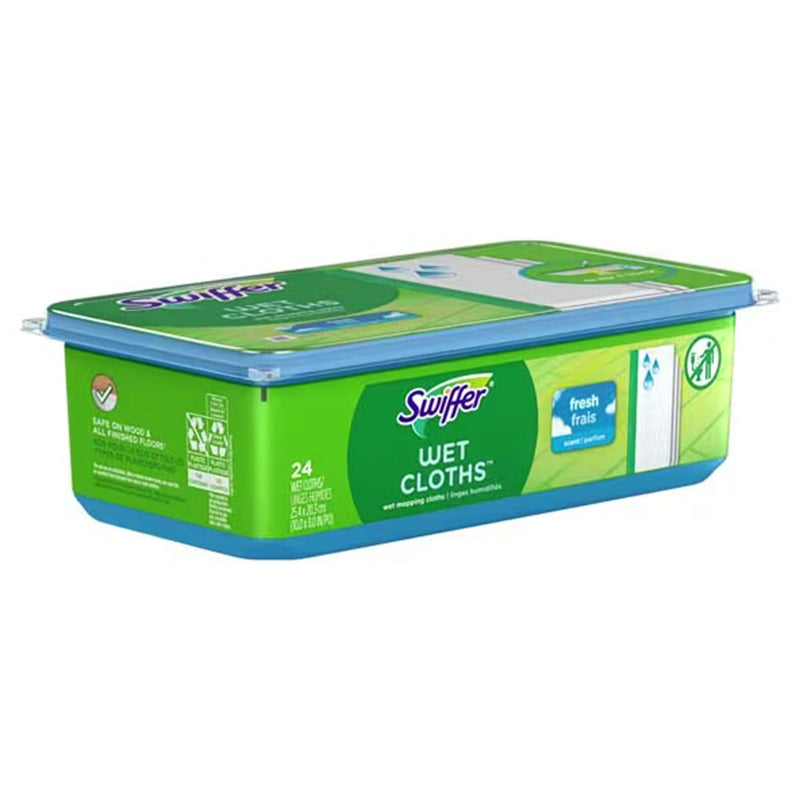 Saturated Wet Mop Pad Swiffer® Bound Edge White Cloth Disposable