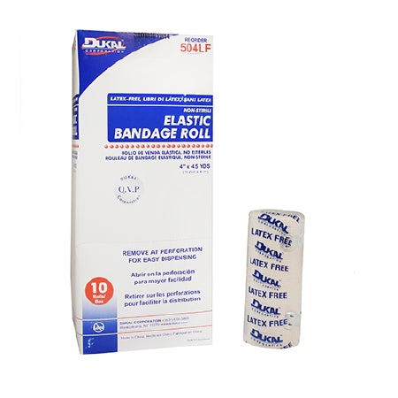 Elastic Bandage Dukal™ 4 Inch X 4-1/2 Yard Clip Detached Closure Tan NonSterile Standard Compression