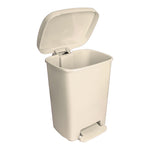 McKesson Waste Can with Step-On Pedal, Plastic, Beige, 15.16 x 14.37 x 18.9 Inch