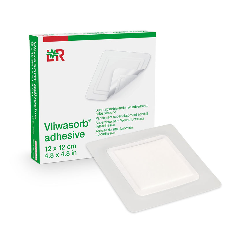 Super Absorbent Dressing Vliwasorb® Adhesive Square 5 X 5 Inch With Border Sterile