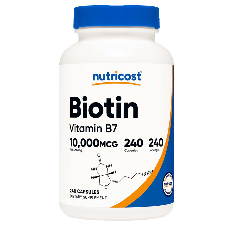 Dietary Supplement nutricost® Biotin 10 mg Strength Capsule 240 Per Bottle