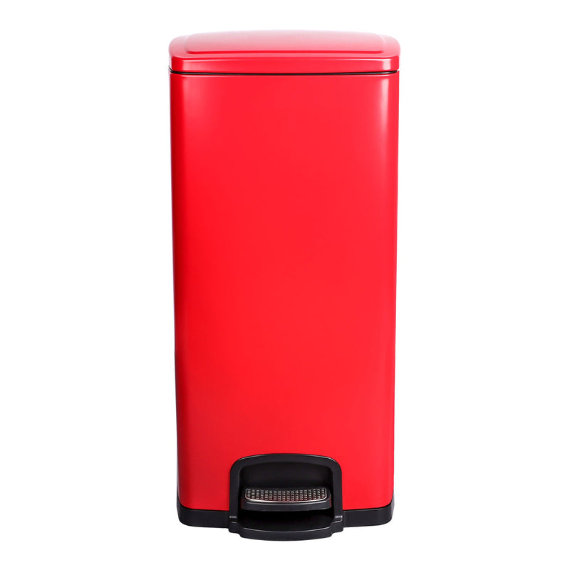 McKesson Red Square Step-On Trash Can, 8 gallon