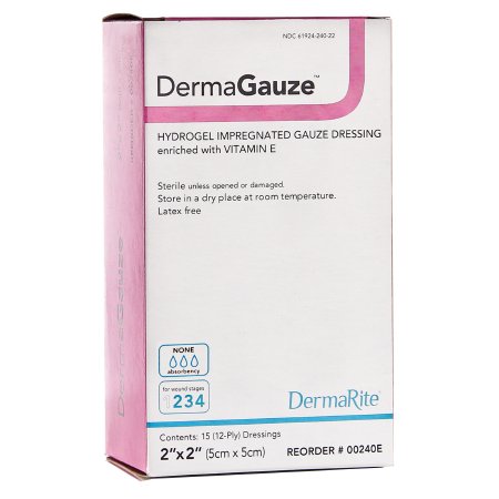 Hydrogel Wound Dressing DermaGauze® Impregnated 2 X 2 Inch Square Sterile