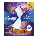 Always® Radiant Overnight Pads, Size 4