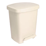 McKesson Waste Can with Step-On Pedal, Plastic, Beige, 15.16 x 14.37 x 18.9 Inch