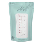 Breast Milk Storage Bag Zomee 8 oz. Food Grade Plastic Clear / Green