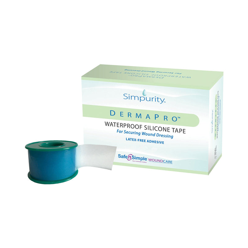 DermaPro™ Silicone Medical Tape, 2 Inch x 15 Foot, Transparent