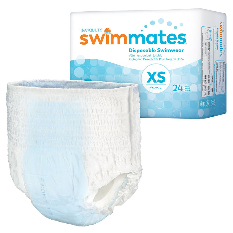 Bowel Containment Swim Brief Tranquility® Swimmates™ Pull On with Tear Away Seams Adult X-Small Unisex Disposable Moderate Absorbency