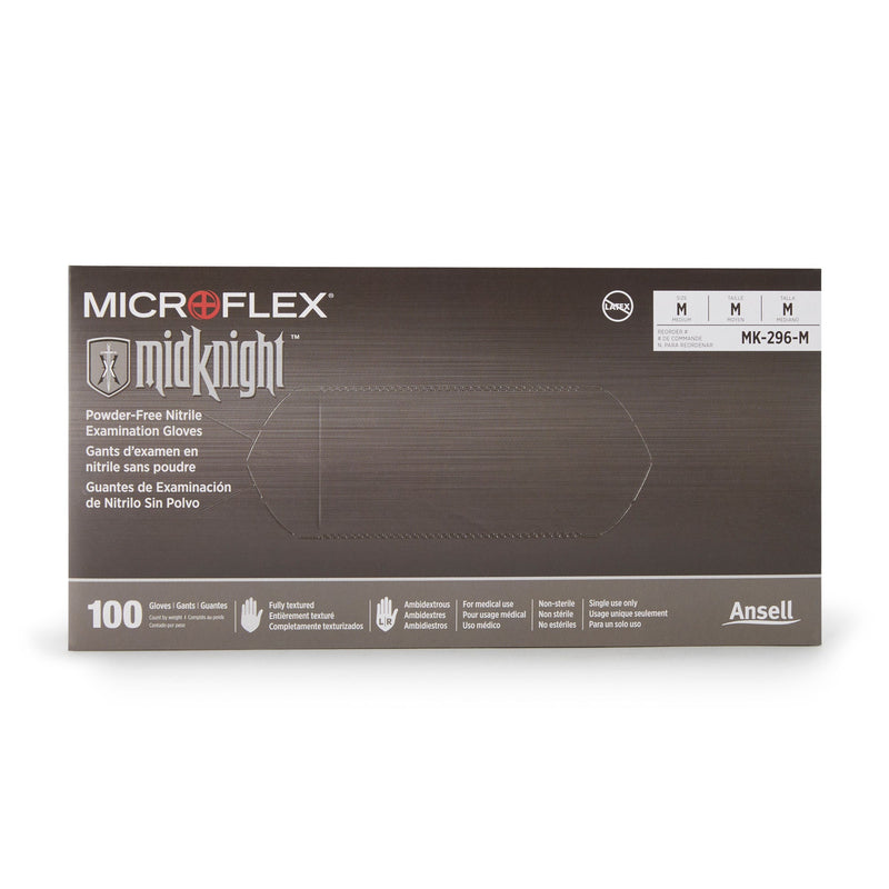 Microflex® Midknight™ Nitrile Exam Glove, Medium, Black