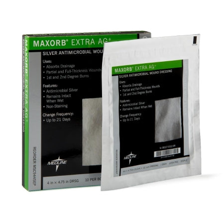 Silver Alginate Dressing Maxorb® Extra Ag+ 4 X 4-3/4 Inch Rectangle Sterile