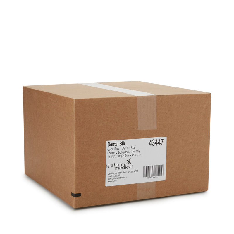 Graham Medical Blue Dental Bib, 13½ x 18 Inch