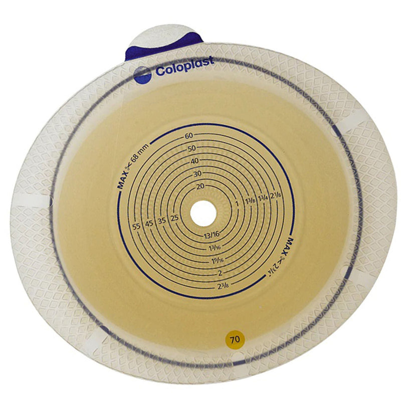 SenSura® Flex Flat Ostomy Barrier, Trim to fit 10 – 68 mm Stoma Opening, Yellow