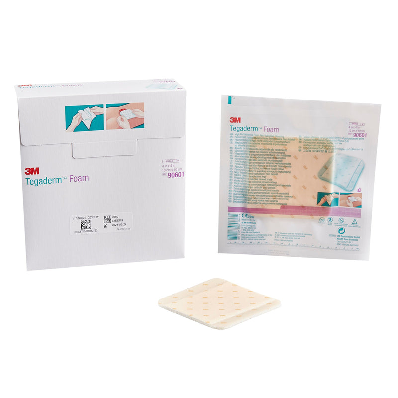 3M™ Tegaderm™ High Performance Nonadhesive w/o Border Foam Dressing, 4 x 4 Inch