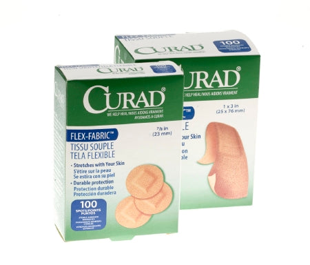 Adhesive Strip Curad® Flex-Fabric 2 X 4 Inch Fabric Rectangle Tan Sterile