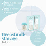Breast Milk Storage Bag Zomee 8 oz. Food Grade Plastic Clear / Green