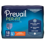 Male Adult Absorbent Underwear Prevail® Per-Fit® Men Pull On with Tear Away Seams Large Disposable Moderate Absorbency