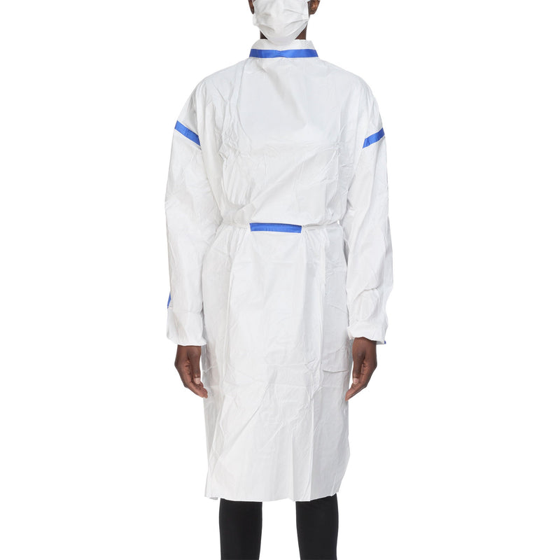 Chemotherapy Procedure Gown One Size Fits Most White Sterile ASTM F739-12 Disposable