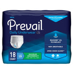 Male Adult Absorbent Underwear Prevail® Men's Daily Underwear Pull On with Tear Away Seams Large Disposable Heavy Absorbency