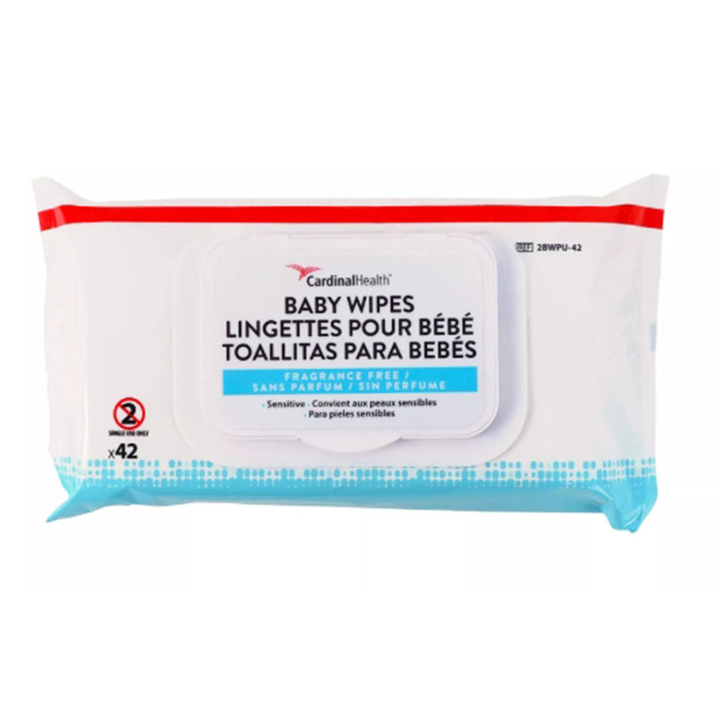 Baby Wipe Cardinal Health™ Sensitive Soft Pack Unscented 42 Count