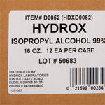 Hydrox 99% Isopropyl Alcohol for Technical Use, 16-ounce bottle