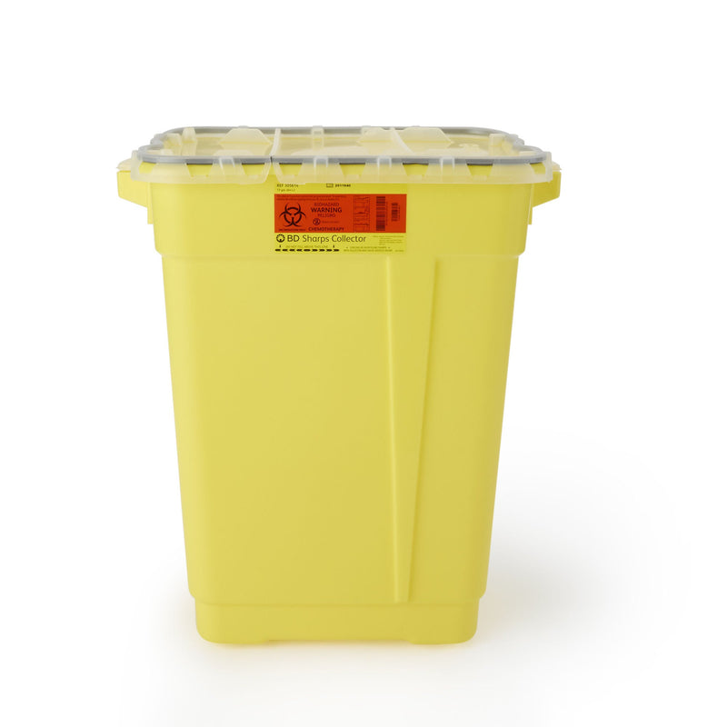Chemotherapy Waste Container BD™ Yellow Base 23-1/2 H X 20 W X 14-3/4 D Inch Vertical Entry 17 gal.