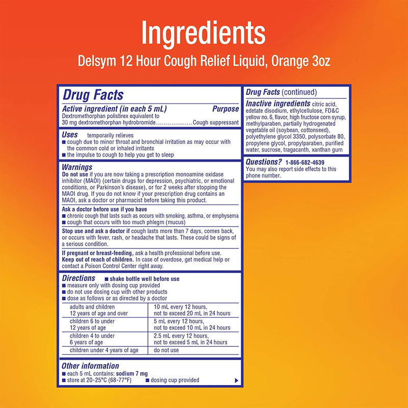 Delsym® 12 Hour Cough Relief, Orange Flavor
