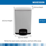McKesson White Square Step-On Trash Can, 5 gallon