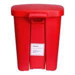 McKesson Waste Can with Step-On Pedal, Plastic, Red, 15.16 x 14.37 x 18.9 Inch