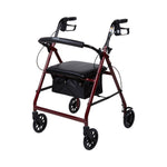 McKesson Folding Aluminum Four-Wheel Rollator, Red