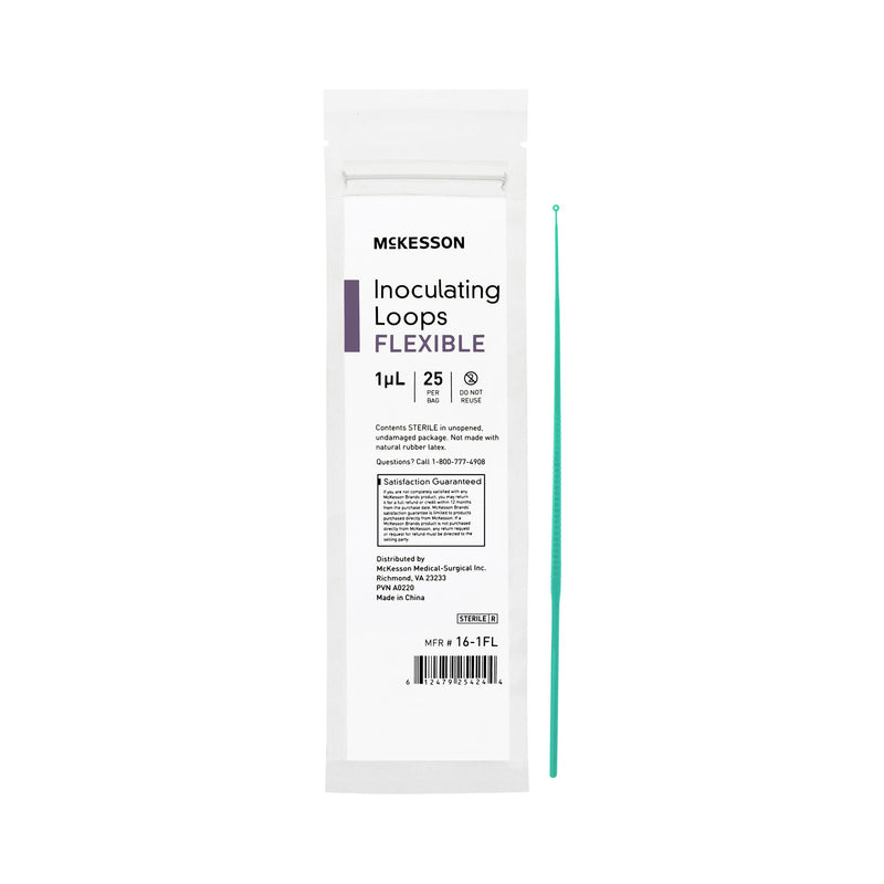 McKesson Inoculating Loop, Light Green, 1 μL, 20-Centimeter Length