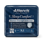 Attends® Sleep Comfort Premium Overnight Underwear, Large, 44 – 58 Inches