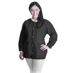Lab Jacket FitMe™ Black 2X-Large Hip Length 3-Layer SMS Disposable