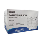 Toilet Tissue Pure Ply White 2-Ply Standard Size Cored Roll 500 Sheets 4 X 4 Inch