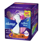Always® Radiant Overnight Pads, Size 4