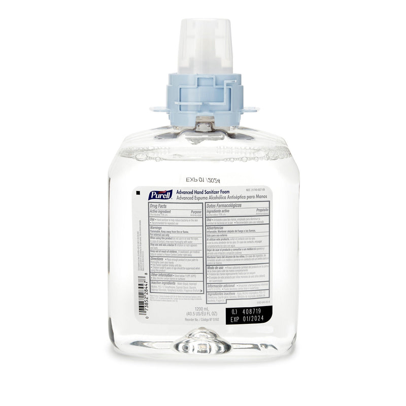 Hand Sanitizer Purell® Advanced 1,200 mL Ethyl Alcohol Foaming Dispenser Refill Bottle