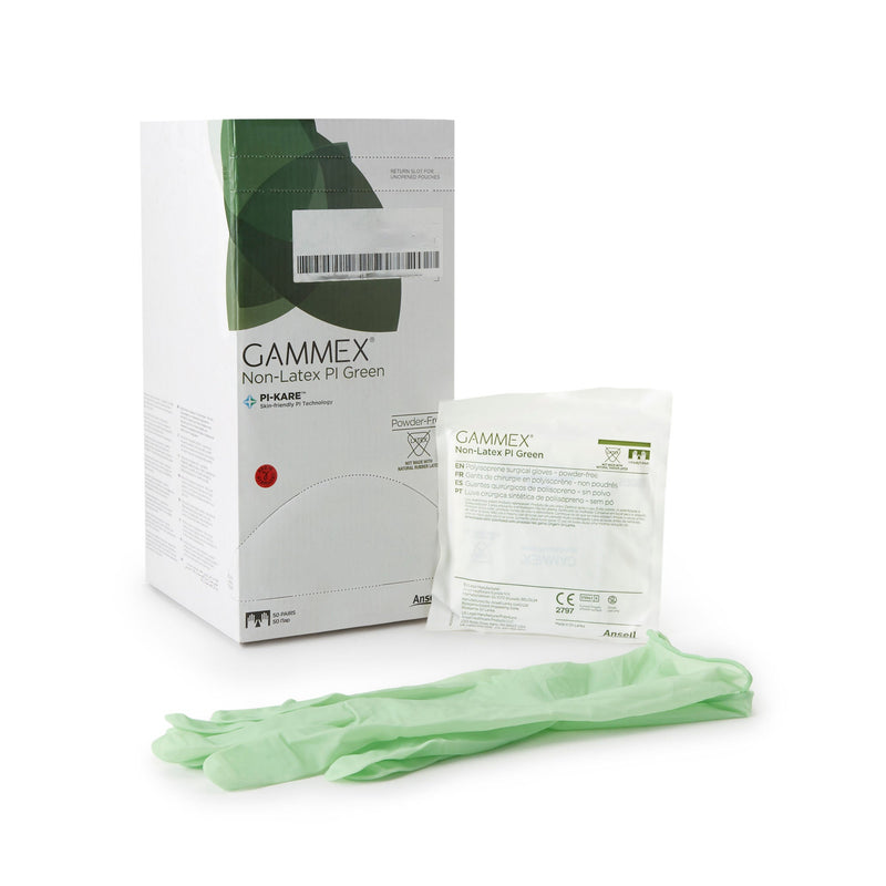 Gammex® Non-Latex PI Green Polyisoprene Surgical Glove, Size 8.5, Light Green