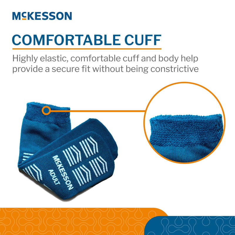 McKesson Slipper Socks, Single Tread, Adult, Teal