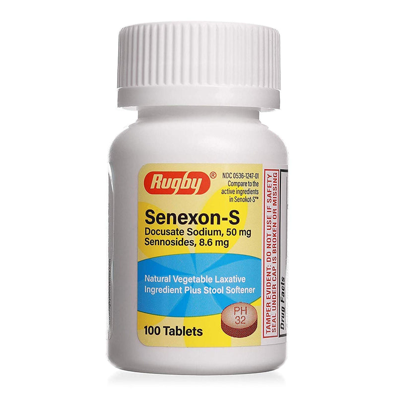 Laxative / Stool Softener Tablet 100 per Bottle 50 mg - 8.6 mg Strength Docusate Sodium / Sennosides