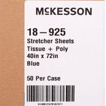 McKesson Blue Flat Stretcher Sheet, 40 x 72 Inch