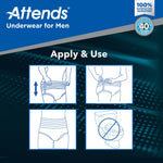 Attends® Discreet Men's Underwear, Level 5, Large