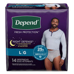Depend® Night Defense® Absorbent Underwear for Men, Large