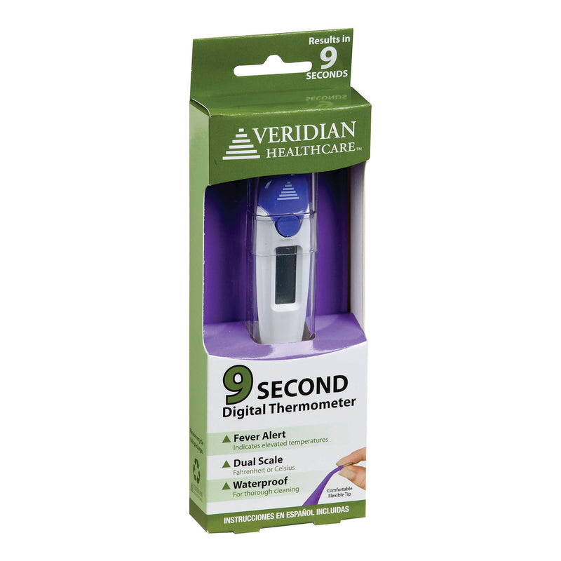 Veridian Nine-Piece 9-Second FLEX-TIP Digital Thermometers with Display